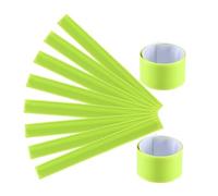 LOORGVEL 6 Pcs Yellow PVC Reflective Wrist Bands High Visibility Slap Bracelets Safety Armbands for Night Running Walking Hiking Jogging