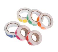 LOORGVEL 6 Rolls Round Dot Label Stickers 1.9Cm Diameter, 500 Adhesive Circle Coding Labels Per Roll, Set for Office, Classroom, and Envelope Sealing