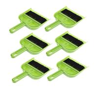 LOORGVEL 6 Sets Mini Broom and Dustpan Cleaning Kit with Flexible Bristles for Desktop Dust Removal Home Office Table Keyboard Car Interior Cleaning Tools in Candy Green