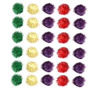 LOORGVEL 60pcs Cat Tinsel Pom Poms Interactive Sparkle Balls for Cats for Chasing Batting and Exercise to Reduce Boredom and Furniture Scratching