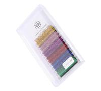 LOORGVEL 6pairs Glitter Colored Lash Extensions Smooth Fiber Eyelashes for Club and Dramatic Styling Random Color