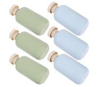 LOORGVEL 6PCS 200ml Refillable Plastic Travel Bottles Flip Caps Mini Shampoo Bottles and Lotion Containers Reusable Empty Squeeze for Toiletries Haircare Skincare Gym Use
