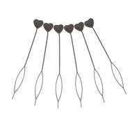 LOORGVEL 6pcs Black Heart Plastic Bead Tool Quick Hair Styling Braiding Ponytail Tool Stylish Cute Fashion Accessories for Men and Beginners