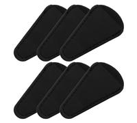 LOORGVEL 6pcs Black PU Leather Scissors Covers Portable Protective Sheath for Sewing Embroidery Salon Craft Tools Safety Storage Scissor Tip Protectors