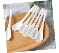 LOORGVEL 6Pcs Ceramic Stirring Spoons Long Handle Reusable Dessert Mixing Spoons for Hot Drinks Soup Juice Bar Supplies Suitable for Coffee Cups and Ice Glasses
