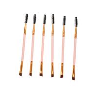 LOORGVEL 6Pcs Dual-ended Eyebrow and Lash Makeup Brushes Portable Eyelash Curler Spoolie Brush for Eyebrows and Eyelashes Daily Beauty Tools
