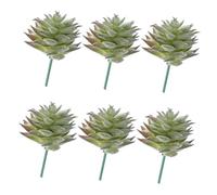 LOORGVEL 6pcs Faux Succulent Plant Heads Plastic Artificial Plants Decoration Fake Succulent for Indoor Office Home Desk Window Sill Easy Care