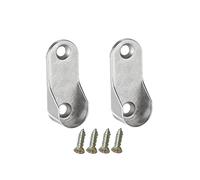 LOORGVEL 6Pcs Heavy Duty Oval Closet Rod End Supports with Screws Cast Metal Wardrobe Tube Brackets for Clothes Hanging Rods Space Saving Furniture Accessories for Wardrobe and Closet