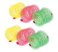 LOORGVEL 6pcs Interactive Cat Coil Spring Toys Set, Soft Spiral Pet Playing Toys for Indoor Cats and Kittens, Random Color, Stimulating Scratching and Hunting Activity