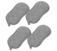LOORGVEL 6pcs Kitchen Cleaning Sponges Dual-Sided Bamboo Fiber Dish Scrub Pads for and Pot Use Oil-Resistant Multipurpose Kitchen Supply Sponge Gray