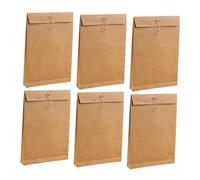 LOORGVEL 6pcs Kraft Paper File Bags with Large Capacity Lightweight Paper Organizer for Office Business Storage Case Document Carrier Briefcase for School Travel Interviews