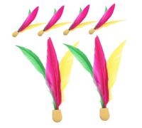 LOORGVEL 6pcs Long Hair Rubber Head Shuttlecock Set, High Elasticity Jianzi Paddle Shuttle Cocks for Boys and Girls and Adults, Outdoor Backyard Kick Toy for Family Fun and Exercise
