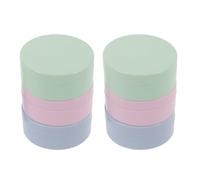 LOORGVEL 6pcs Loose Powder Box Mini Portable Empty Reusable Plastic Makeup Box Refillable Bottle Lid for Travel Powder Container Puff Scenario Use at Home Go
