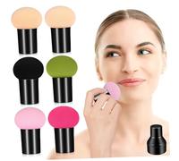 LOORGVEL 6pcs Makeup Sponge with Protective Covers Soft Powder Puff for Foundation and Cosmetic Application Multi-color Blenders with Handle for Precise and Even Makeup Blending