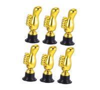 LOORGVEL 6pcs Mini Plastic Trophies Lightweight Participation Awards for All Ages Funny Quiz Winner Props for Sports Family Gatherings Party Decor and Recognition