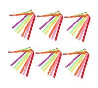 LOORGVEL 6pcs Multicolor Rhythm Ribbon Streamers for Adults Rainbow Dance Gymnastics Ribbons for Artistic Expression Handheld Twirling Streamers for Parties and Performances