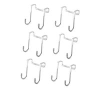 LOORGVEL 6Pcs Over The Door Hanging Hooks Stainless Steel Door Hangers Punching Design for Use No Damage to Walls Versatile for Clothes Bags and More
