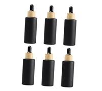LOORGVEL 6pcs Refillable Glass Dropper Bottles with Black Eye Droppers for Essential Oils Skincare Medicine Liquid Storage Containers Frosted Pipette Bottles