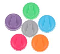 LOORGVEL 6pcs Reusable Silicone Can Caps Leak Beverage Can Covers Multi Color Snap Sealing Lids for Standard Soda Beer Dustproof Spill Stopper Portable