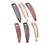 LOORGVEL 6pcs Rhinestone Inlaid Fish Shape Hair Clips Stylish Ponytail Holders for Women Non- Hair Clamps for Parties and Everyday Use Random Style