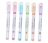 LOORGVEL 6pcs Roller Highlighter Pens Multi Color Linear Markers for Students and Creative Scrapbooking and Journaling Tools Quick Dry Non Toxic Ink for School and Office Use