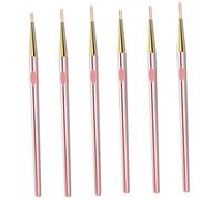 LOORGVEL 6Pcs Rose Gold Nail Art Liner Pens Portable Nail Drawing Tools with Lid Compact Manicure Brushes for Unique Chic Designs at Home and Salon Use