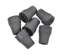 LOORGVEL 6pcs Rubber Cane Tips Slip Crutch Feet Covers Replacement Grey for Underarm Walking Sticks Enhanced Grip Stability for Mobility Aid