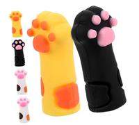 LOORGVEL 6Pcs Silicone Cat Claw Pencil Caps Protective Pencil Covers for Students School Supplies Cartoon Animal Design