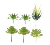 LOORGVEL 6pcs Simulated Succulent Small Fake Plants Cute Artificial Succulent Plants Small Artificial Faux Potted Faux Plastic Green