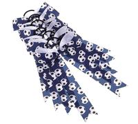 LOORGVEL 6pcs Soccer Hair Ties with Elastic Cheerleading Bows Football Ponytail Holders Bowknot Scrunchies for Women Players Gentle Hair Accessories for School Teams and Birthday Parties