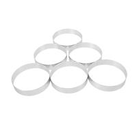 LOORGVEL 6pcs Stainless Steel Perforated Tart Rings Non-Stick Baking Mold for French Pastry Cake Mousse Bakery Tools Smooth Edges Safe for DIY Cooking