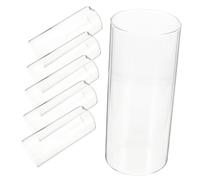 LOORGVEL 6pcs Transparent Glass Cylinder Vases for Flowers and Floating Candles Smooth Surface Glass Hurricane Candle Holders for Home Wedding Party Table Decoration Elegant Centerpiece
