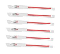 LOORGVEL 6pcs Waterproof Eyebrow Mapping Pens Precise Makeup Position Marking Tools Red Beauty Tattoo Supplies for Microblading and Cosmetic Procedures