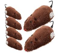 LOORGVEL 6pcs Wind-up Plush Mouse Cat Toy Clockwork Rat Toy Soft Stuffed Random Colors Interactive Pet Supplies for Cats