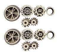 LOORGVEL 72pcs Wooden Gear Pendants for Wall Hanging Smooth Handcrafted Gearwheel Slices in Various and Patterns DIY Home Bar Rustic Decor Accessories for Living Room and Outdoor Craft