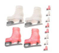LOORGVEL 8 Pairs Cute Mini Doll Roller Skates Four Wheel Shoes for DIY Dollhouse Accessories and Stable Balanced Design for Enhanced Playtime Fun
