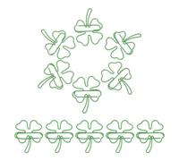LOORGVEL 80pcs Green Four Leaf Clover Paper Clips Metal Decorative Bookmark Clips for Office and School Stationery, Shamrock Planner Page Markers for St Patrick’s Day Party