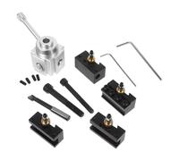 LOORGVEL 8Pcs Aluminum Alloy Fast Change Lathe Tool Post Set for Mini Lathes Adjustable Precision Tool Holder Kit for Metalworking and