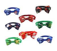 LOORGVEL 8pcs Christmas Pet Bow Ties Set, Mixed Colors Decorative Bowknot Accessories for Dogs and Cats, Festive Holiday Outfit Decoration and DIY Craft Materials Random Color