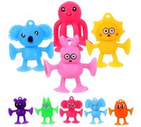 LOORGVEL 9pcs Cartoon Animal Suction Cup for Educational Sticky Bath Playthings Creative Sensory for Interaction and Imaginative Fun