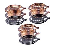 LOORGVEL 9pcs Interlocking Banana Hair Clips Comb Set with Flat Claw Clamps for Women Girls, Bright Black Tortoiseshell Leopard Pattern, Suitable for Styling Ponytails and Everyday Hair