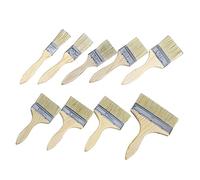 LOORGVEL 9PCS Paint Brush with Thick Natural Bristles and Wooden Handles Assorted for Wall and Furniture Decorating Ergonomic Grip for Precise Painting and Smooth Finish