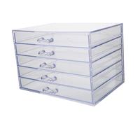 LOORGVEL Acrylic Nail Tools Storage Box with Drawer Design Transparent Manicure Tool Organizer for Nail Accessories and Jewelry Portable Compact Container for Home and Salon Use