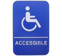 LOORGVEL Ada Wheelchair Accessible Braille Sign Self-adhesive Backing, Unisex Disability Door Decal for Business, Restaurant, and Restroom Entrances, Blue Accessible Entrance Sign