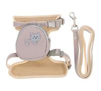 LOORGVEL Adjustable Breathable Kitten Harness Vest with Leash for Cats Escape Proof Cat Vest Strap for Easy Control Outdoor Pet Walking Harness Grey Size with Wallet
