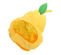 LOORGVEL Adjustable Plush Pear Headwear for Cats Soft Kitten Costume Hat with Flexible Strap Comfortable Fit Cute Pet Dress Up for Cosplay Parties and Holidays