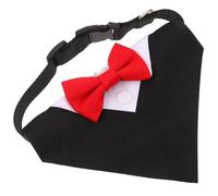 LOORGVEL Adjustable Small Red Dog Bandana Triangle Scarf with Bowtie, Washable Pet Drool Bib for Small Dogs and Cats, Suitable for Daily Wear and Party Accessories