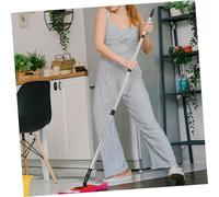 LOORGVEL Adjustable Stainless Steel Mop Rod with Threaded Head Extendable Telescopic Handle for Floor Cleaning Black Mop Pole Compatible with Various and Broom Heads