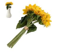 LOORGVEL Artificial Sunflower Bouquet 6 Stems Bundle, Realistic Cloth Sunflowers with Elegant Shape, No Odour without Fading, for DIY Decoration and Parties