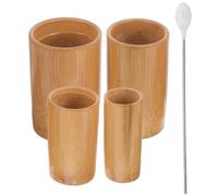 LOORGVEL Bamboo Cupping Cups Set Small to Extra Large - Reusable Body Massage Cupping Kit for Professional Traditional Therapy - Portable Vacuum Suction Jars for Acupuncture and Massage
